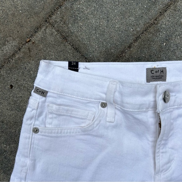 Citizens of Humanity White Denim Cutoff Shorts - Size 24 - Picture 4 of 7